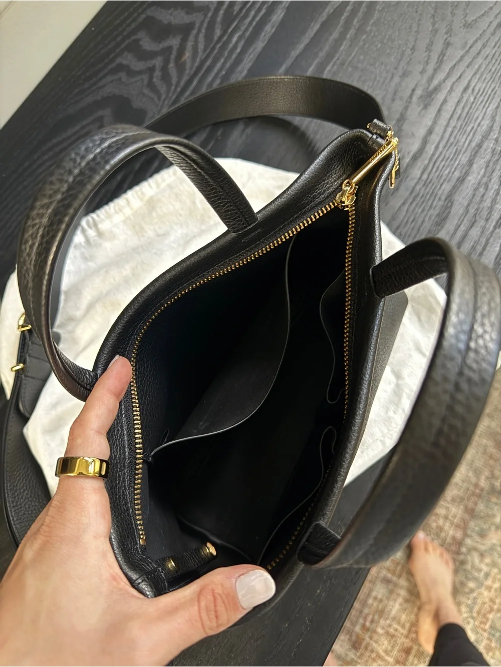 Cuyana Black Mini Easy Zipper Tote